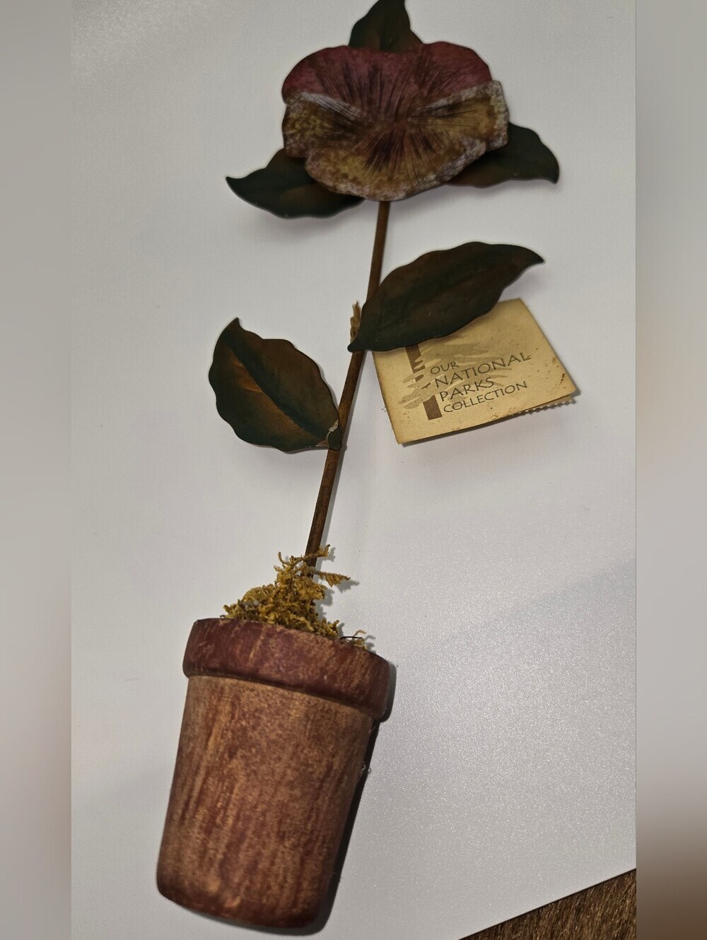 Grand Teton National Park Metal Pansy Souvenir Sculpture 12in Tall Wyoming